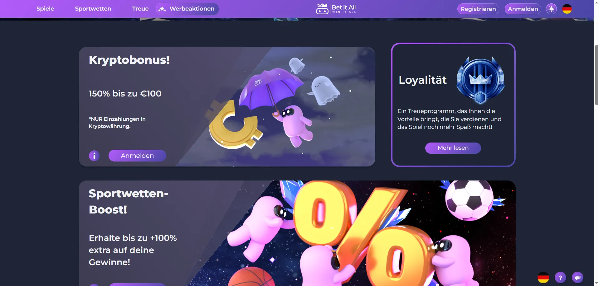 Betitall Casino Willkommensbonus 100 Freispiele sichern